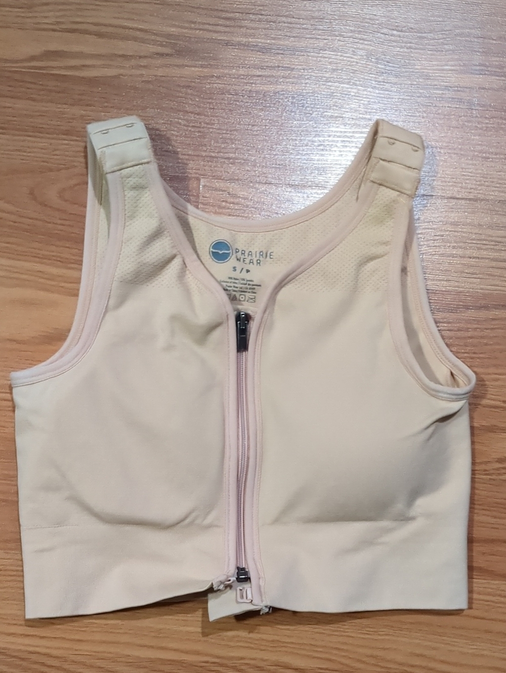 Prairie Wear HuggerPRIMA Post Op Surgical Compression Recovery Bra Wheat S